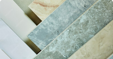 Natural stone and ceramic material samples