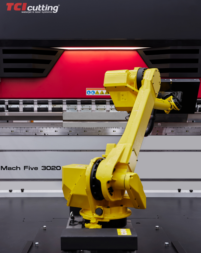 TCI Cutting Mach Five 3020 Folding Cell with Yellow Robot
